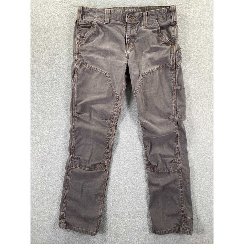 Dovetail Workwear FR Jeans Womens 12 Gray Straight Relaxed Britt Utility 34x30